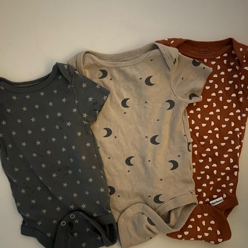 Set of Three Baby Bodysuits